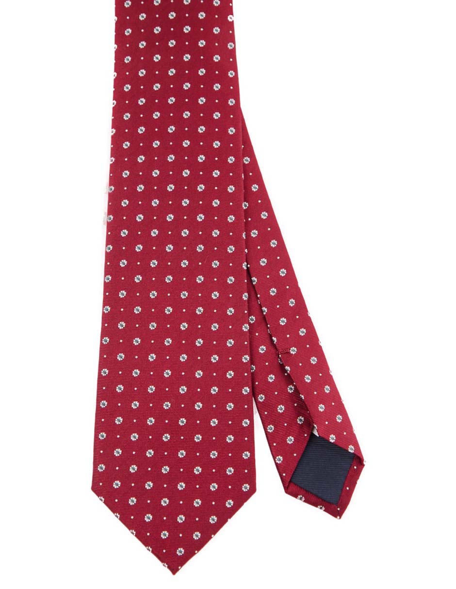 Corbata regular de seda estampado floral para hombre