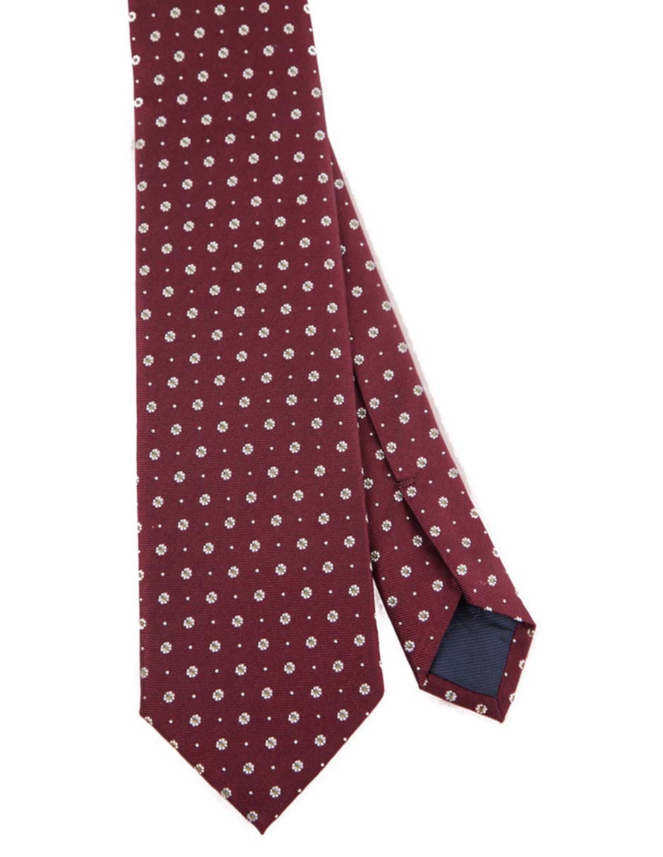 Corbata regular de seda estampado floral para hombre