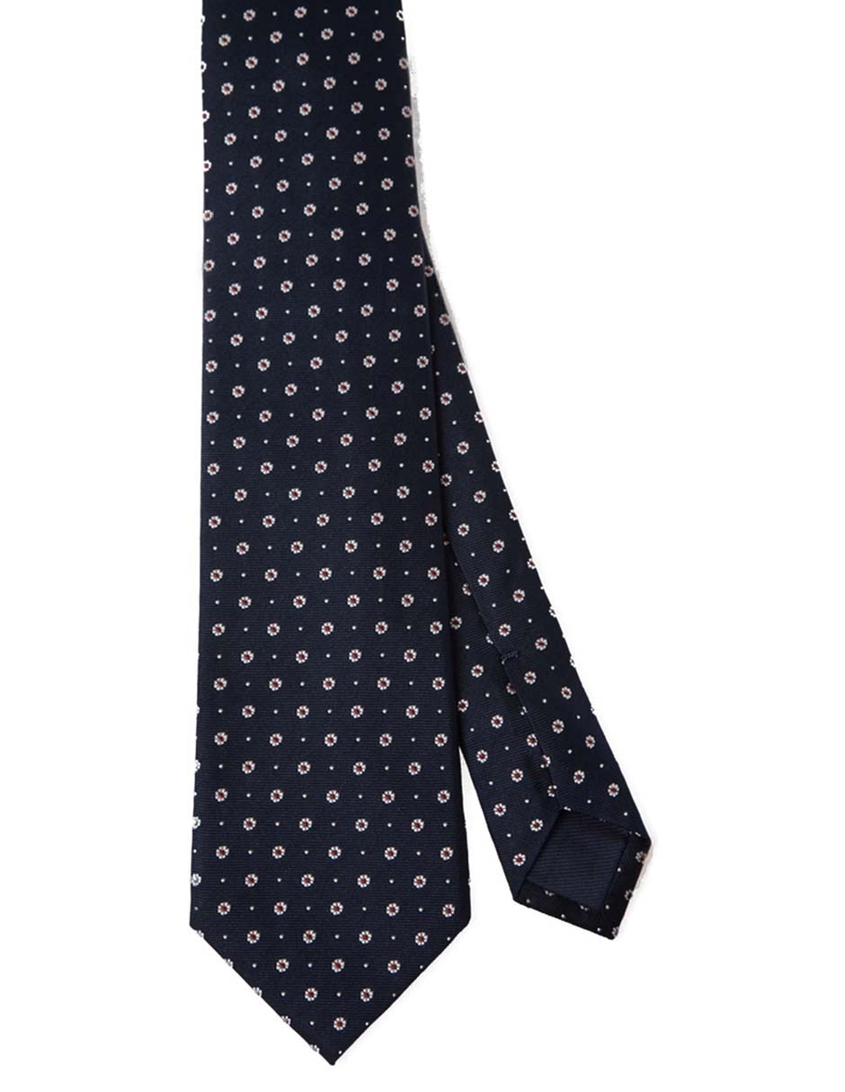 Corbata regular de seda estampado floral para hombre
