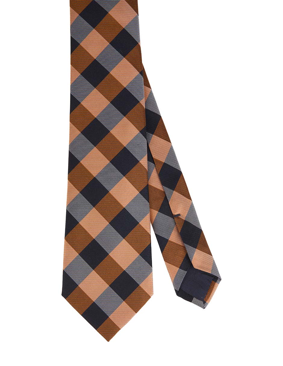 Corbata regular de seda estampado rombos para hombre