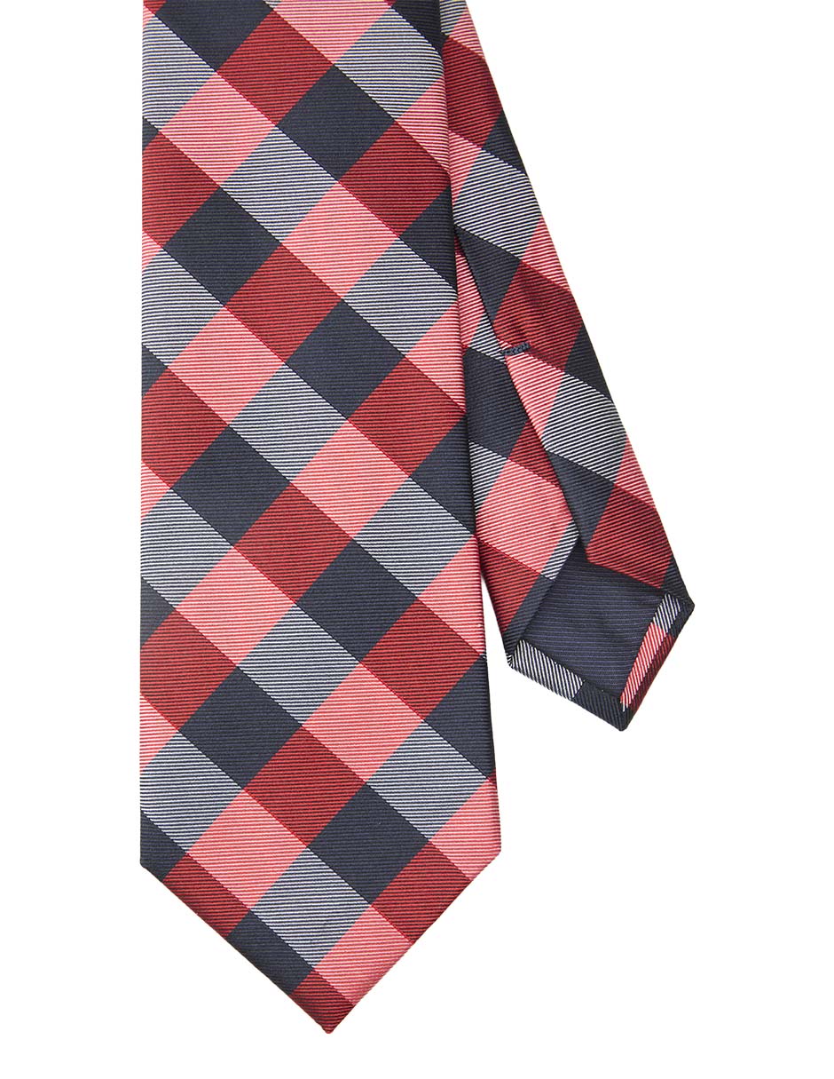 Corbata regular de seda estampado rombos para hombre