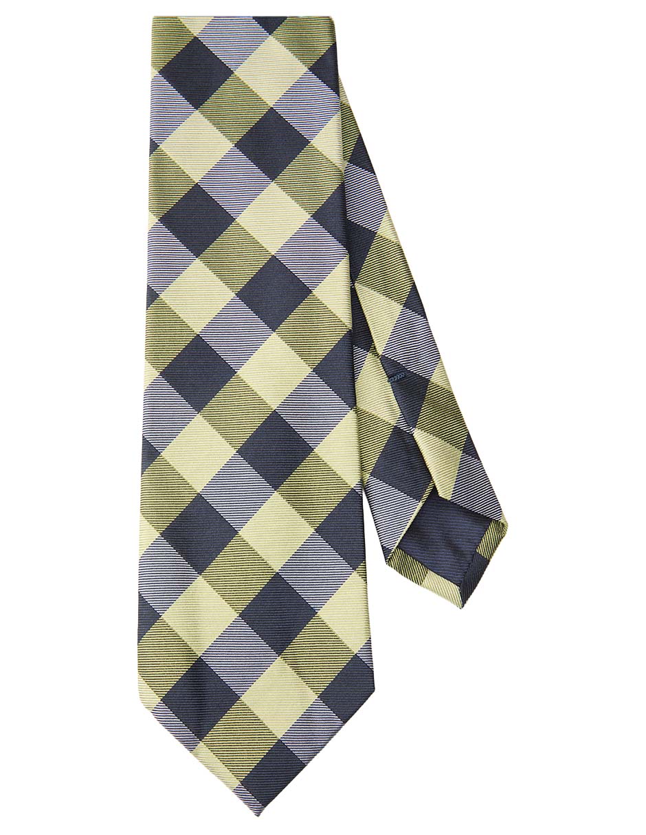 Corbata regular de seda estampado rombos para hombre