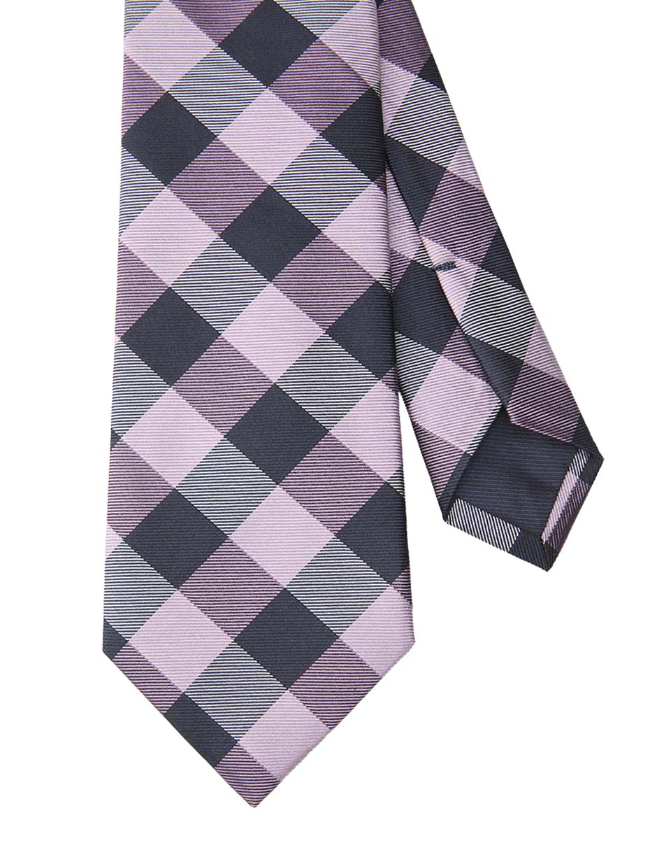 Corbata regular de seda estampado rombos para hombre