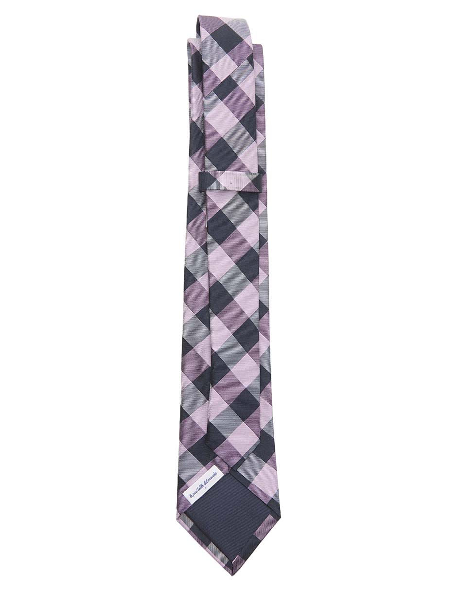 Corbata regular de seda estampado rombos para hombre 2