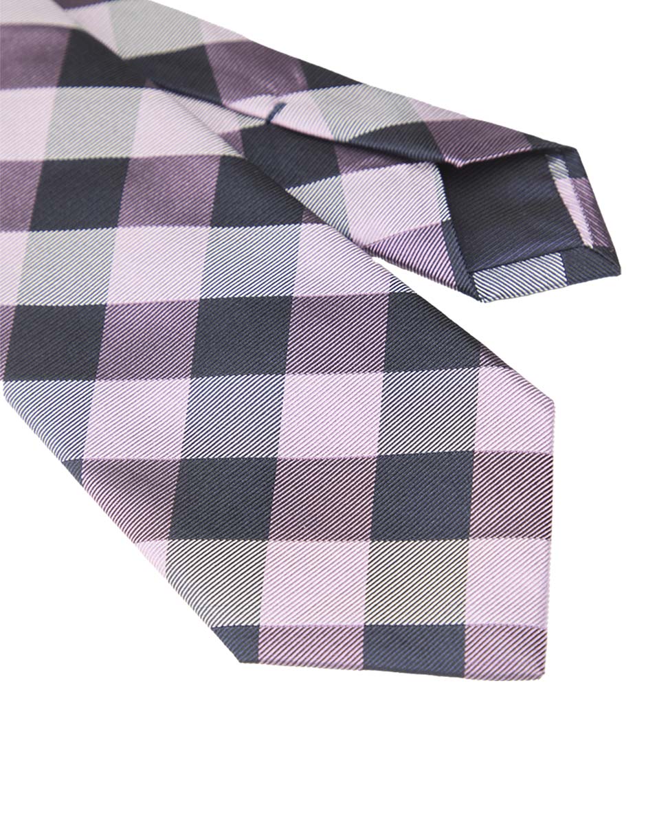 Corbata regular de seda estampado rombos para hombre 3