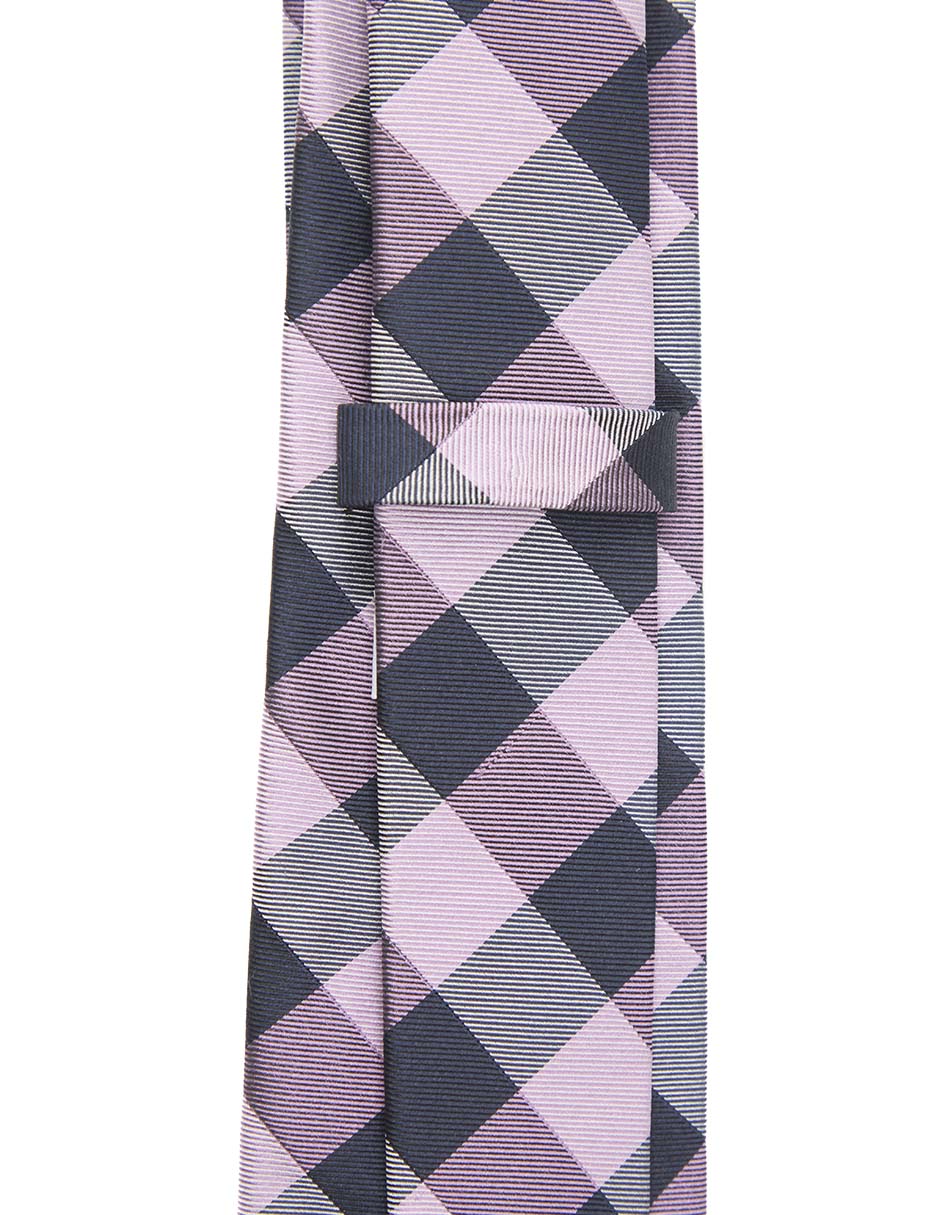 Corbata regular de seda estampado rombos para hombre 4
