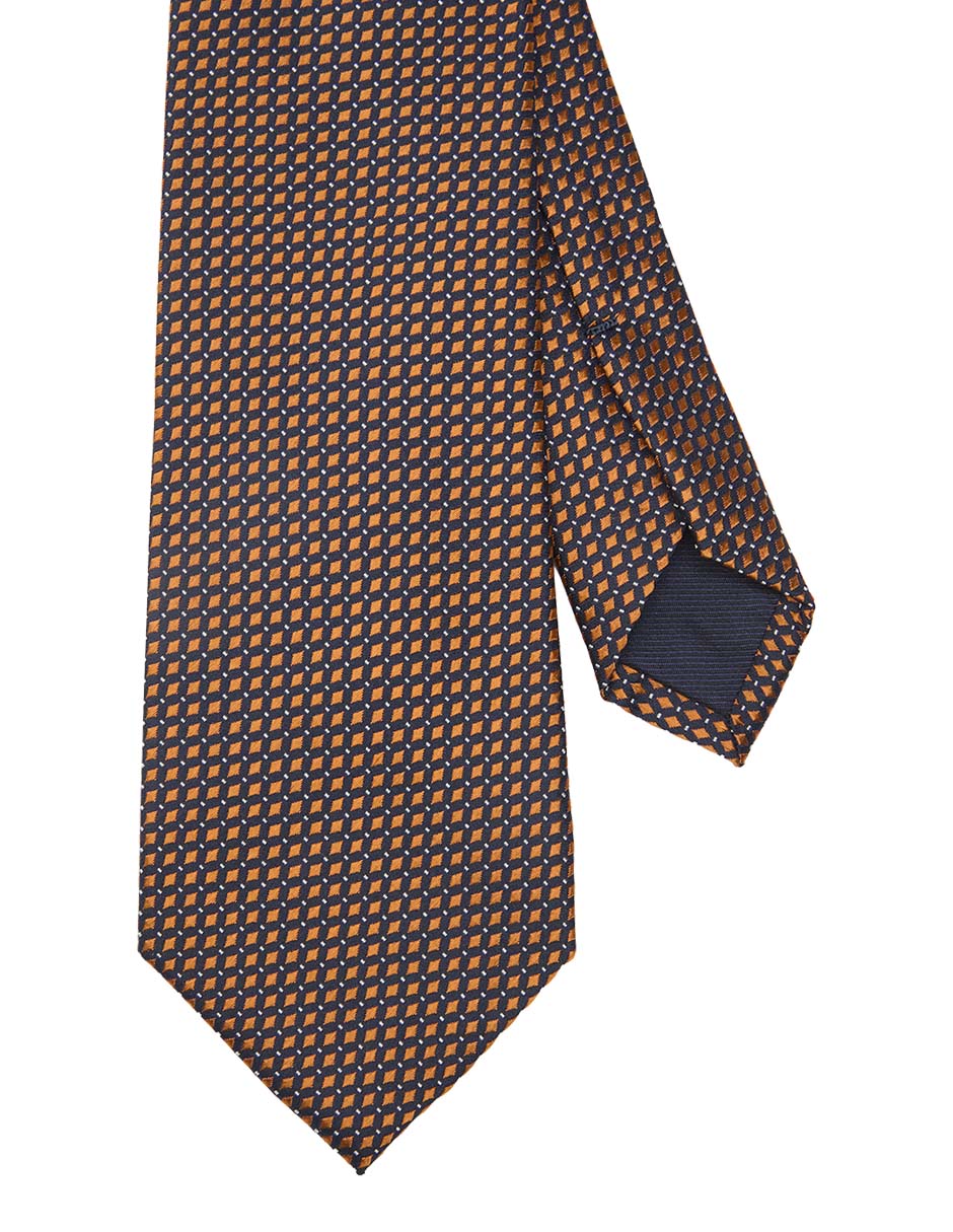 Corbata regular de seda estampado microprint para hombre