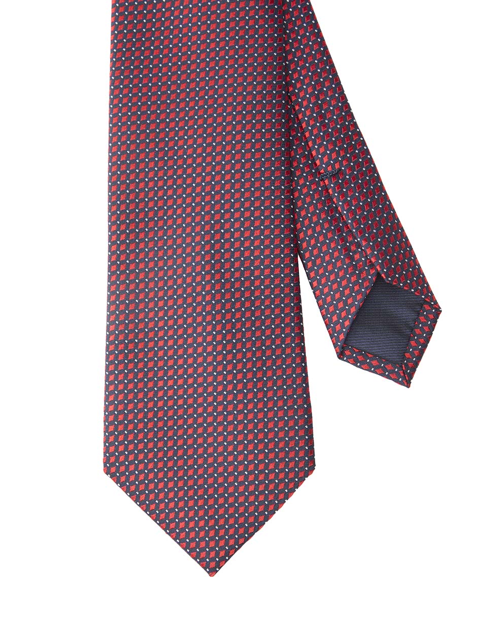 Corbata regular de seda estampado microprint para hombre