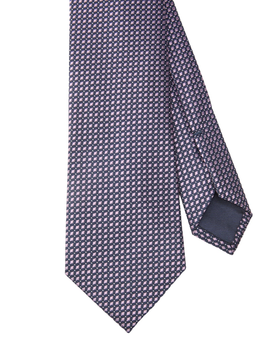 Corbata regular de seda estampado microprint para hombre