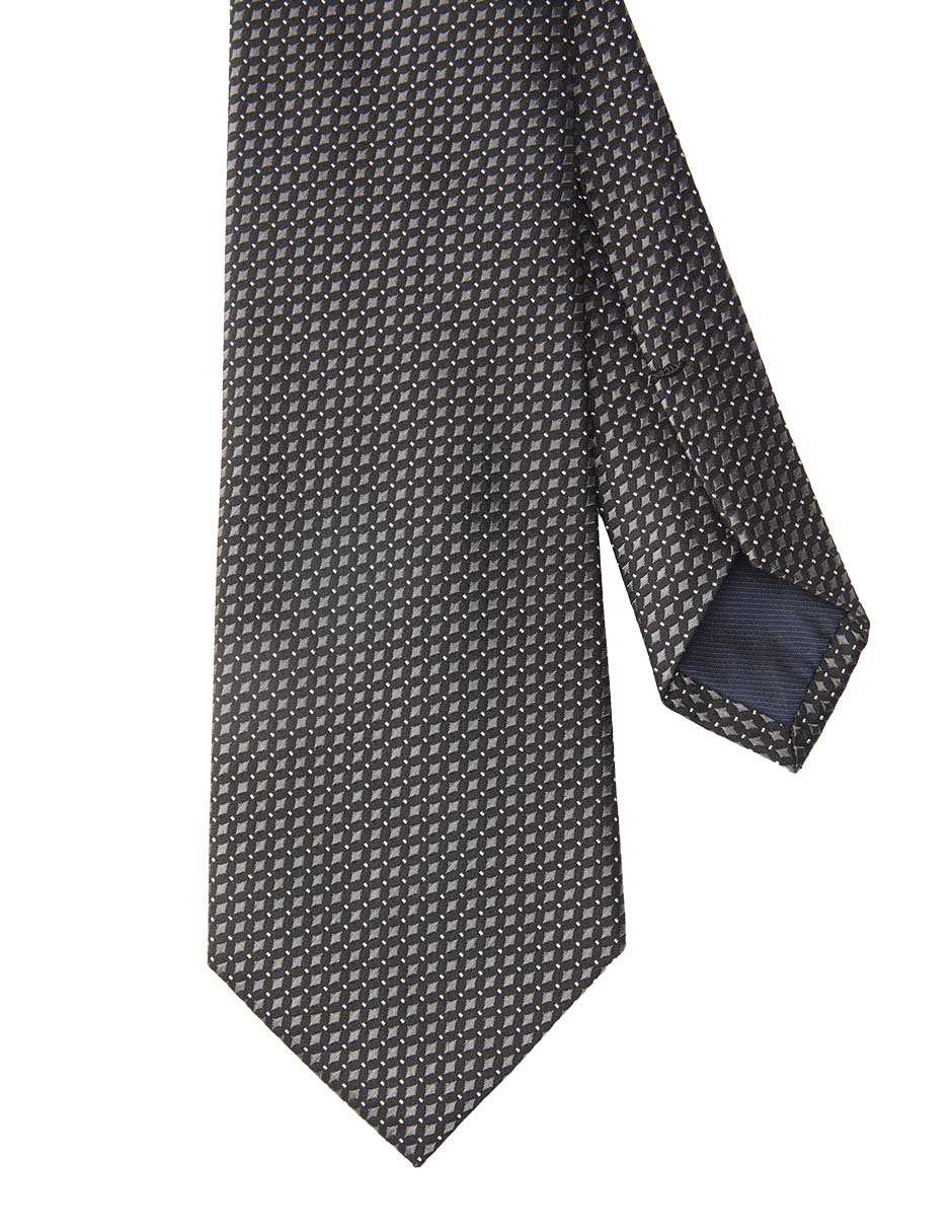 Corbata regular de seda estampado microprint para hombre