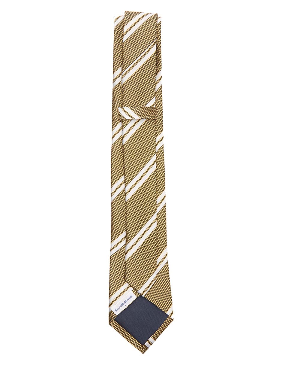 Corbata regular de seda estampado a rayas para hombre 2