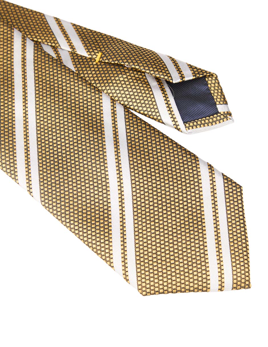 Corbata regular de seda estampado a rayas para hombre 3