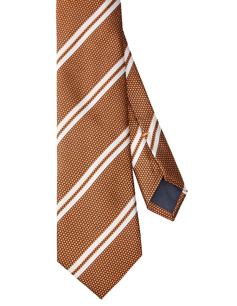 Corbata regular de seda estampado a rayas para hombre