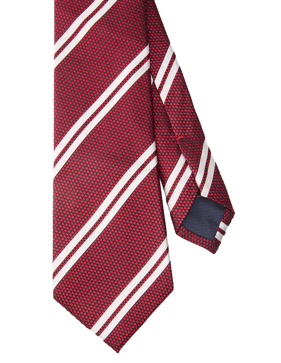 Corbata regular de seda estampado a rayas para hombre