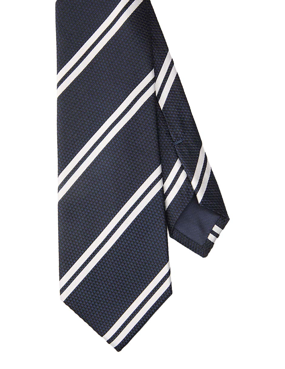 Corbata regular de seda estampado a rayas para hombre
