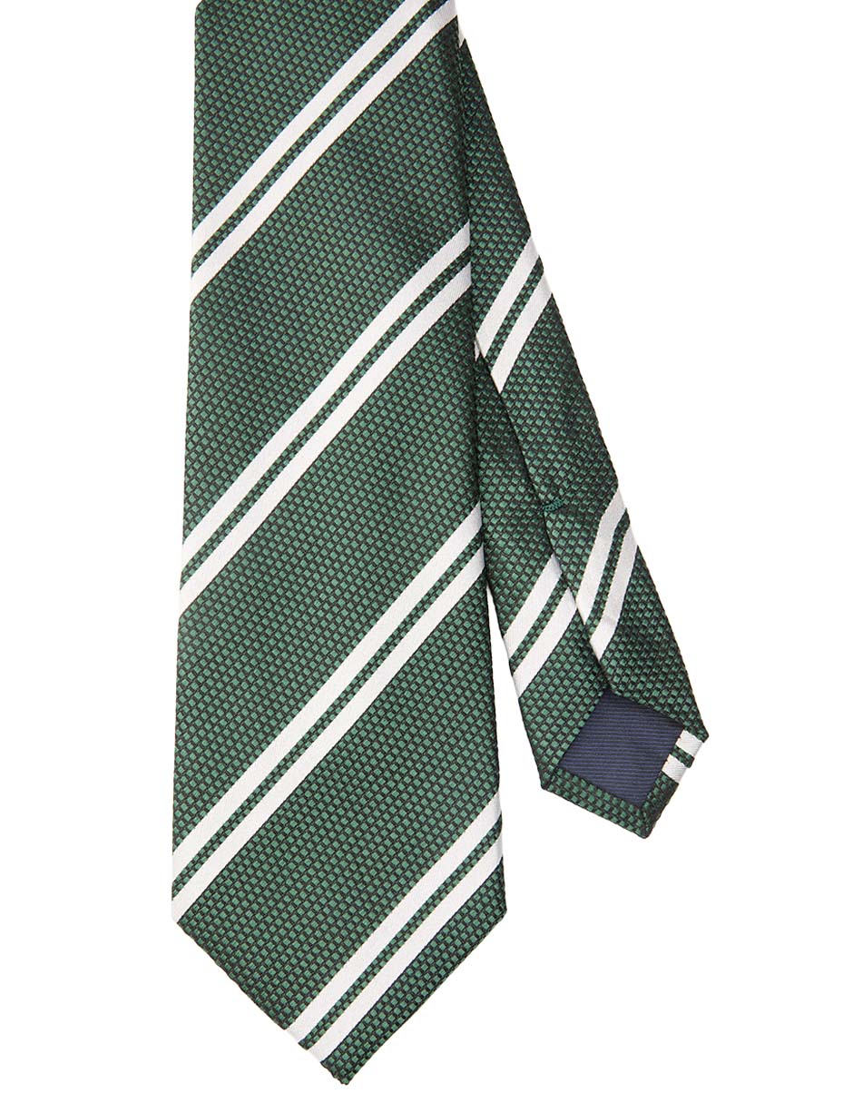 Corbata regular de seda estampado a rayas para hombre