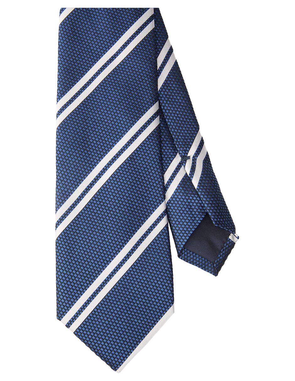 Corbata regular de seda estampado a rayas para hombre