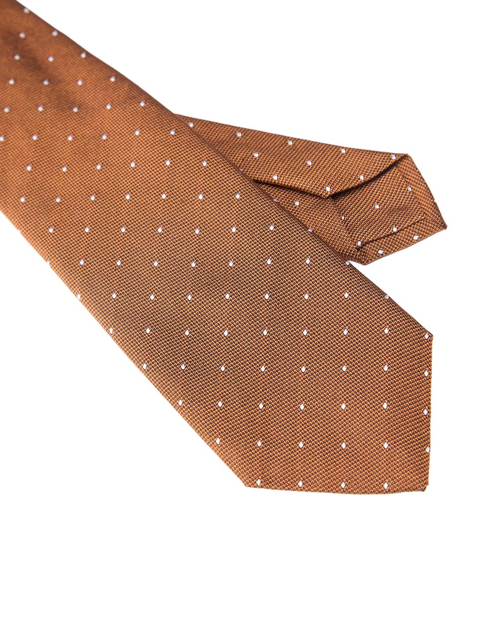 Corbata regular de seda estampado lunares para hombre 3
