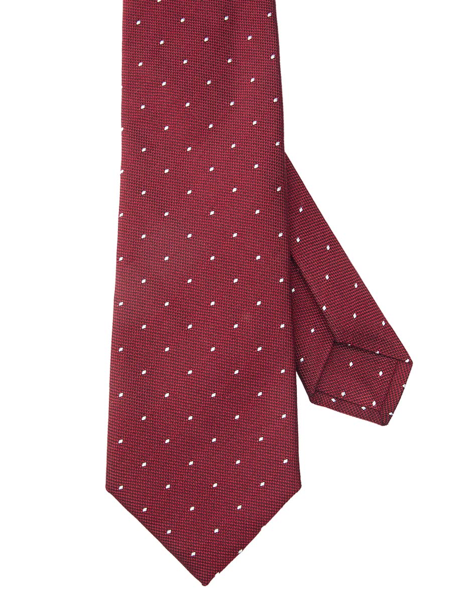 Corbata regular de seda estampado lunares para hombre