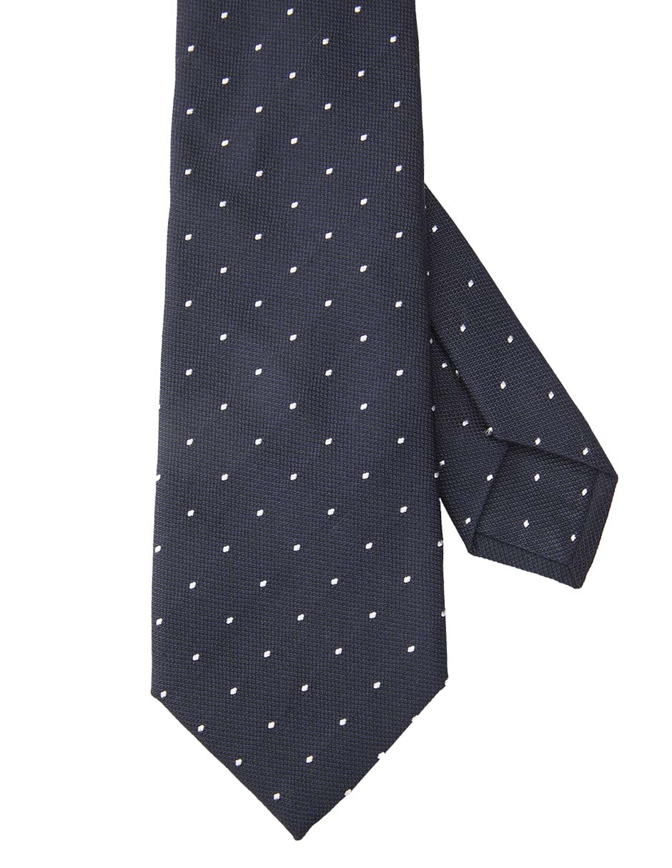 Corbata regular de seda estampado lunares para hombre