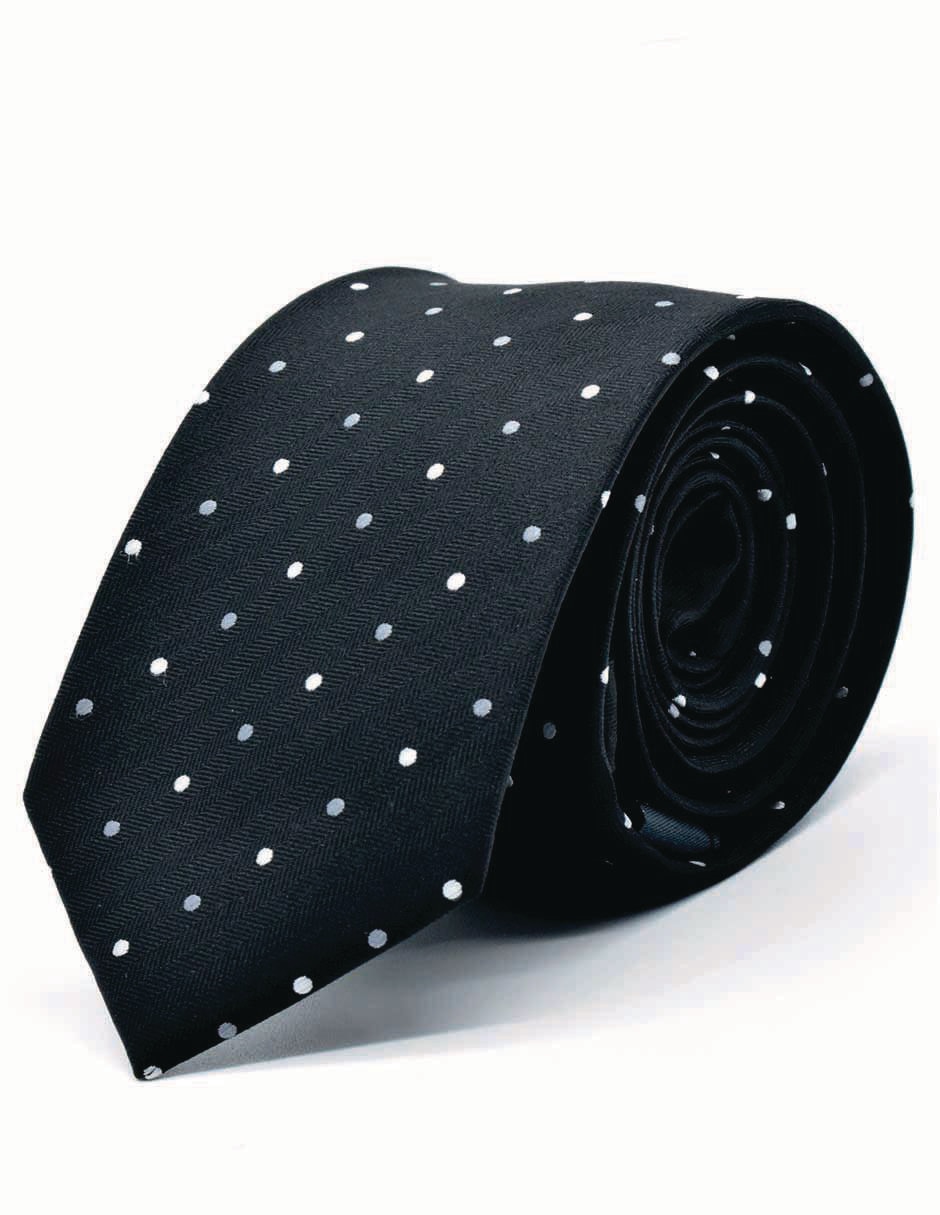 Set corbata U.S Polo Assn slim de seda estampado lunares para hombre 4