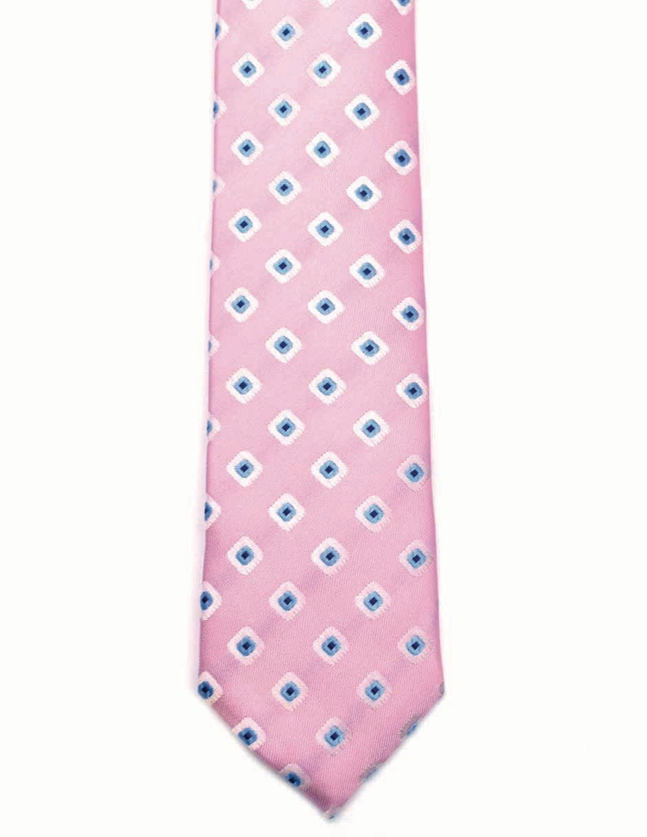 Set corbata slim de seda estampado rombos para hombre 3
