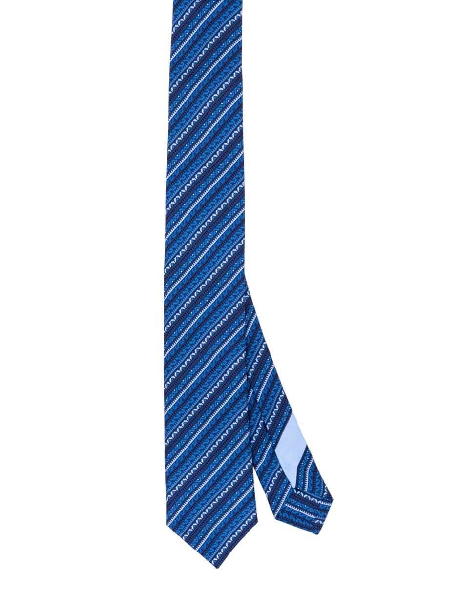 Corbata slim de seda estampada para hombre 1