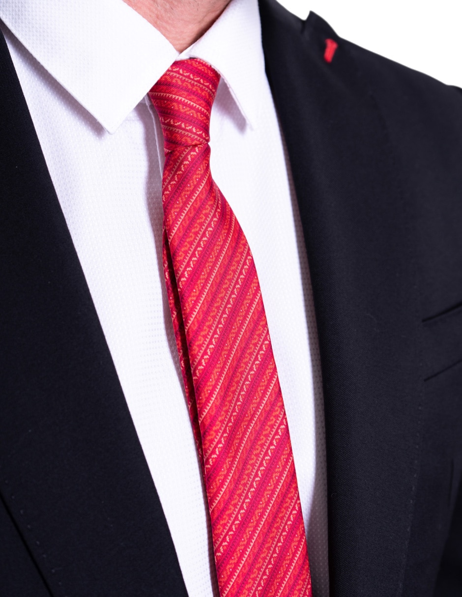 Corbata slim de seda estampada para hombre 4
