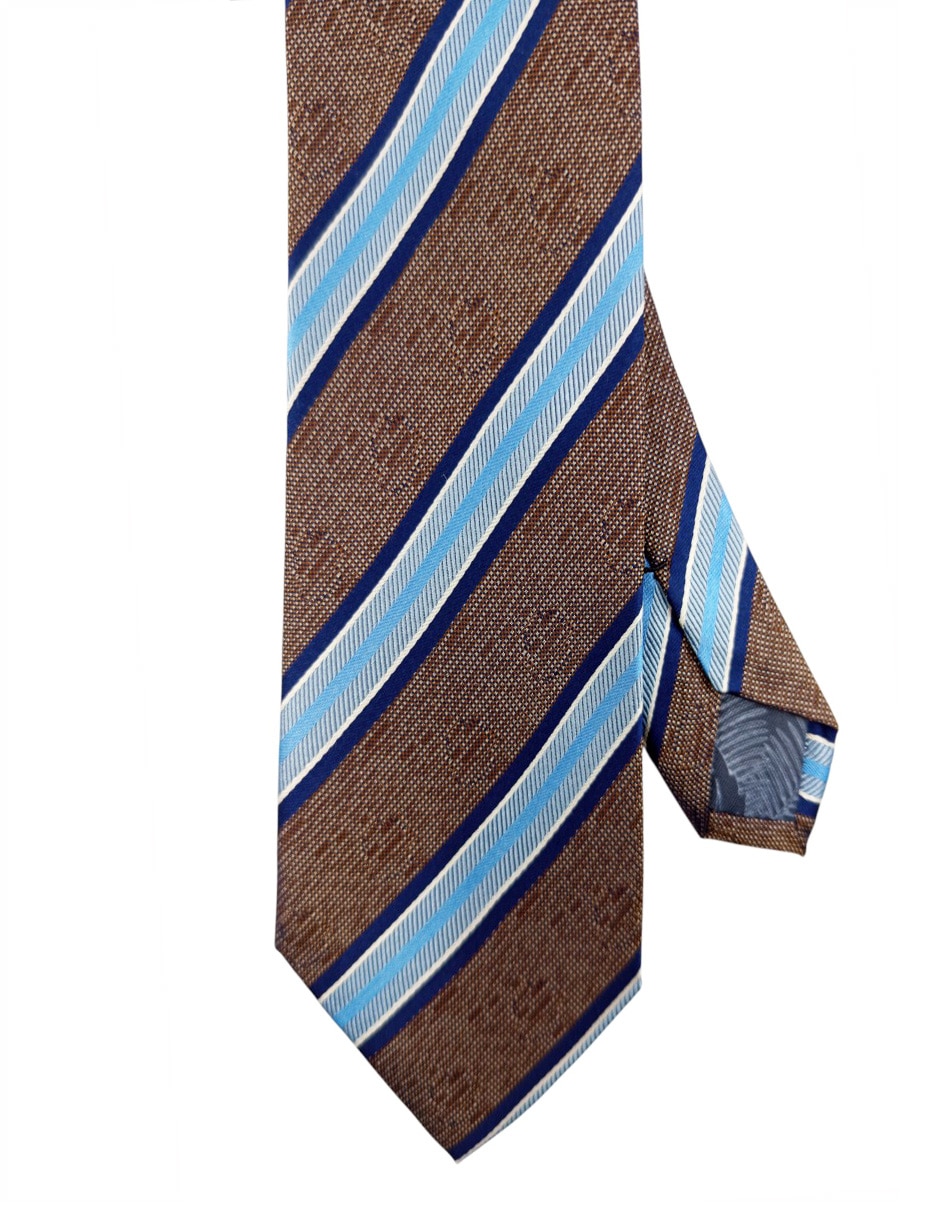 Corbata regular de seda estampado a rayas para hombre