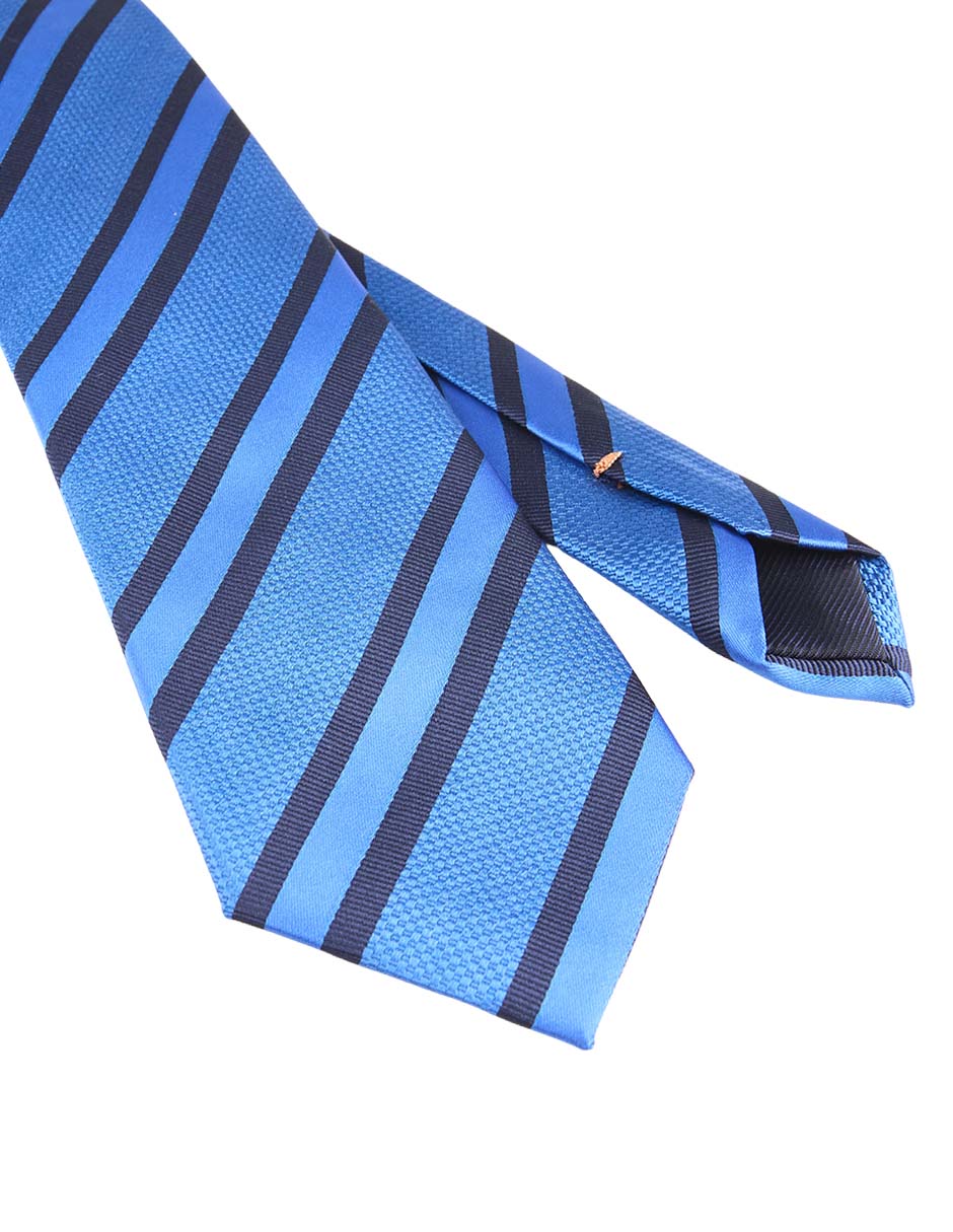 Corbata regular de seda estampado a rayas para hombre 3