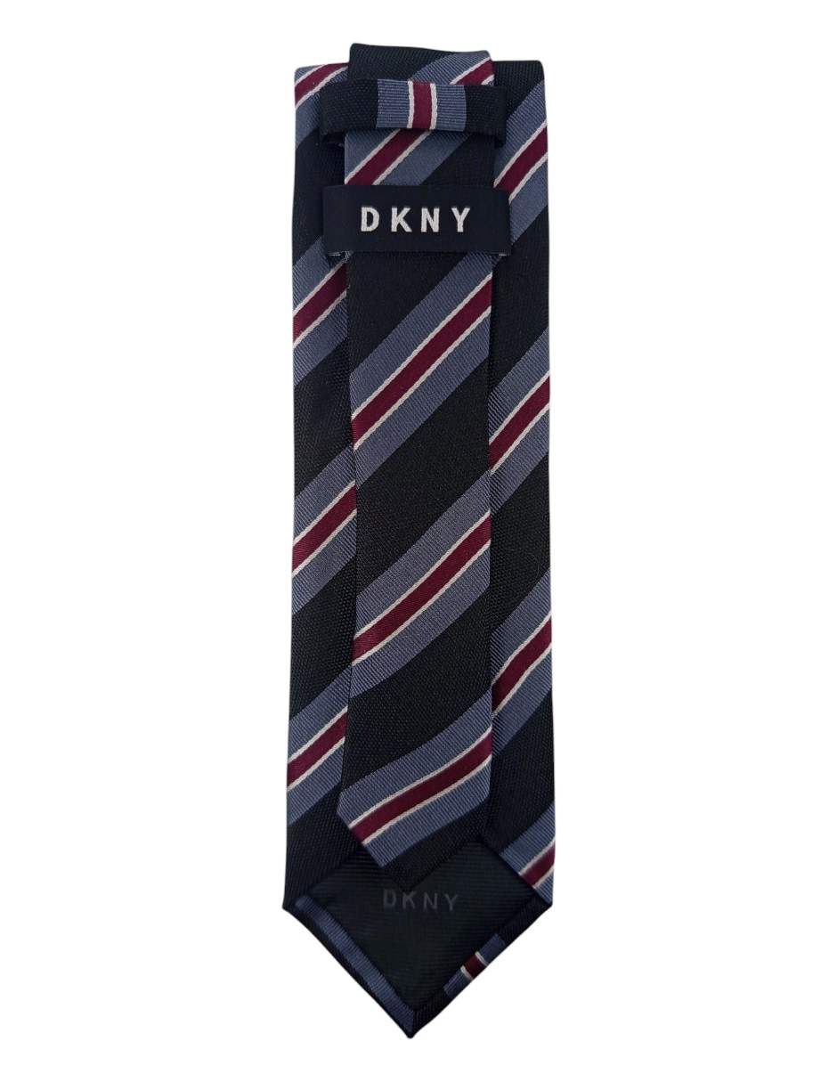 Corbata regular de seda estampado a rayas para hombre 2