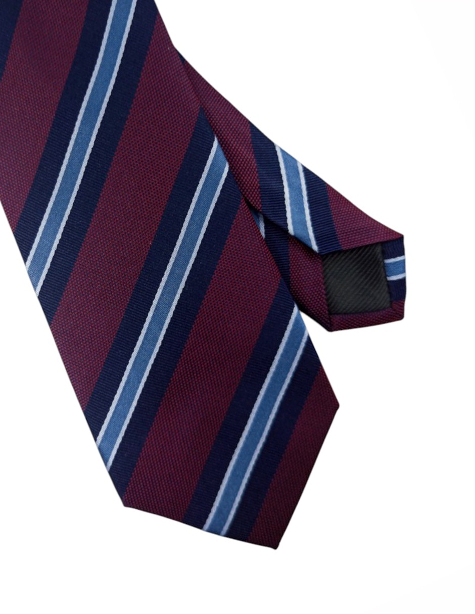 Corbata regular de seda estampado a rayas para hombre