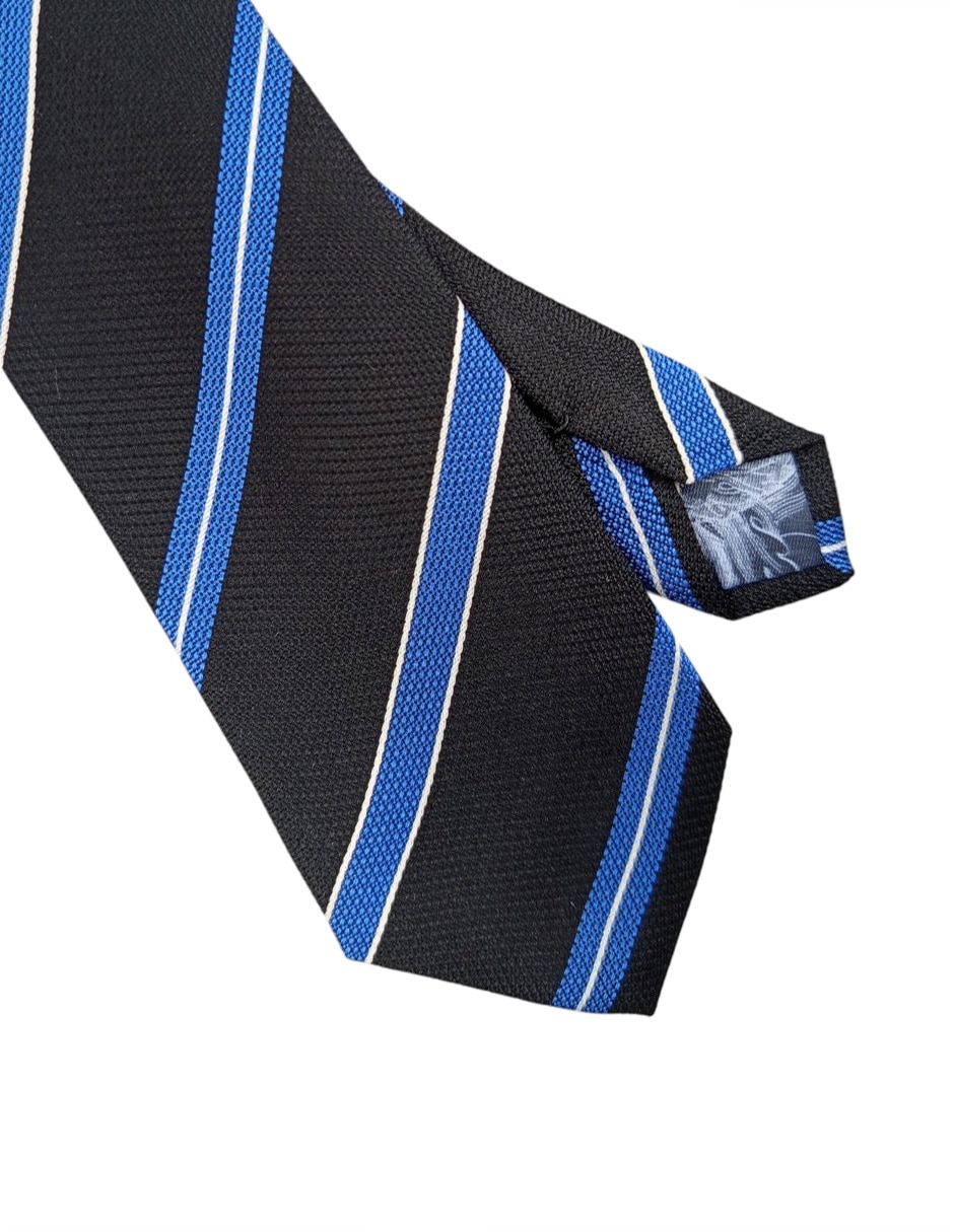 Corbata regular de seda estampado a rayas para hombre 3
