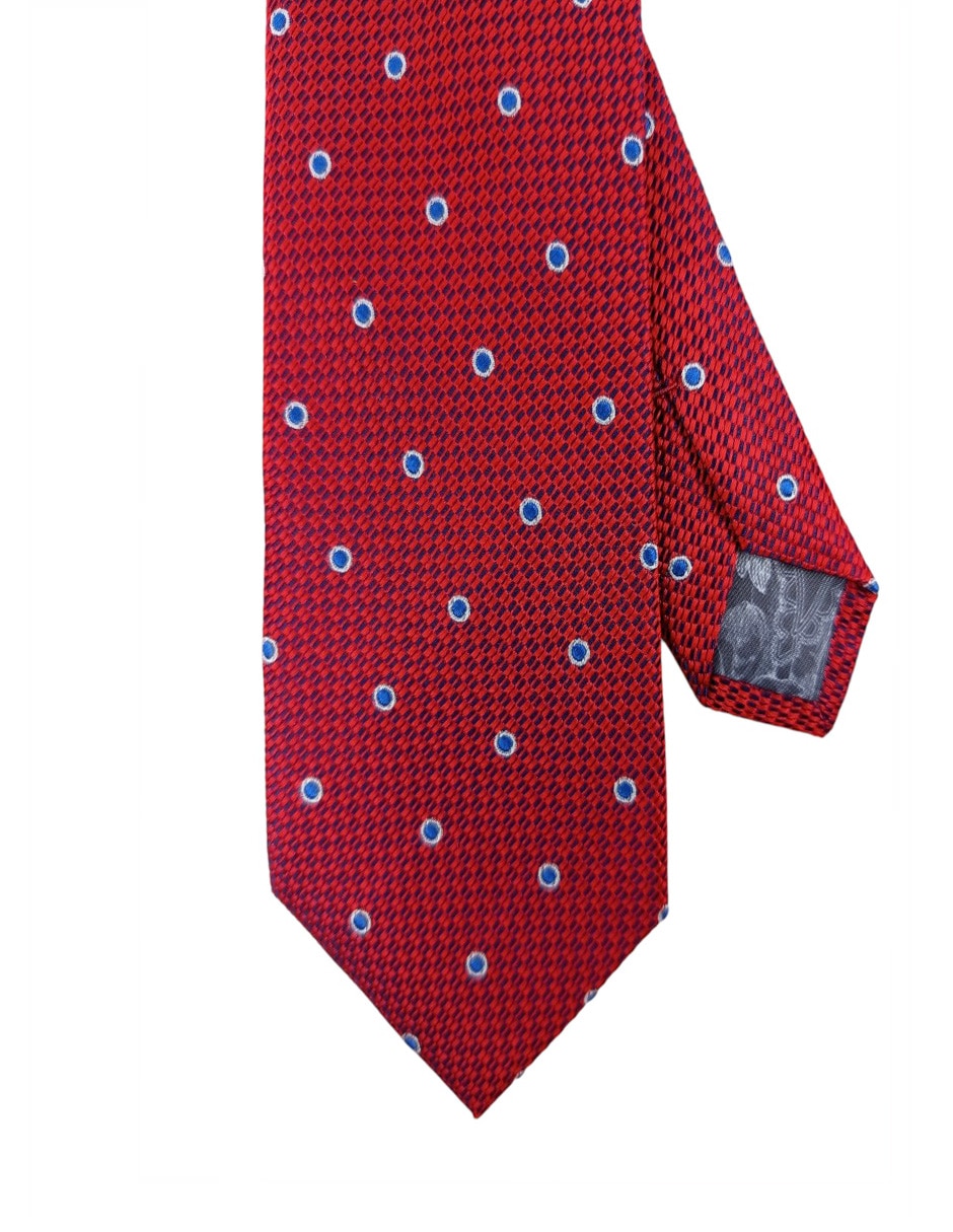 Corbata regular de seda estampado lunares para hombre