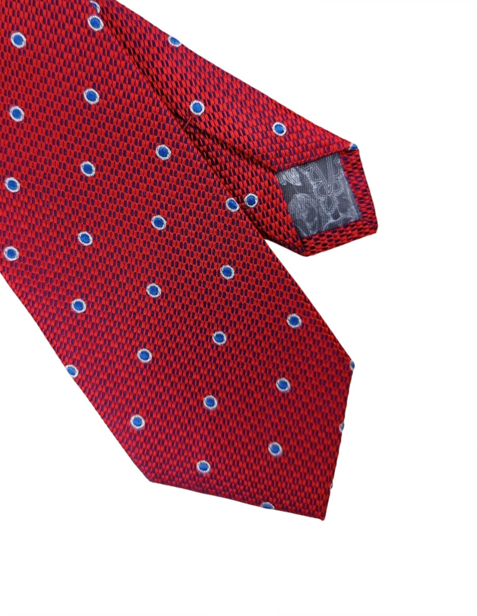 Corbata regular de seda estampado lunares para hombre 2