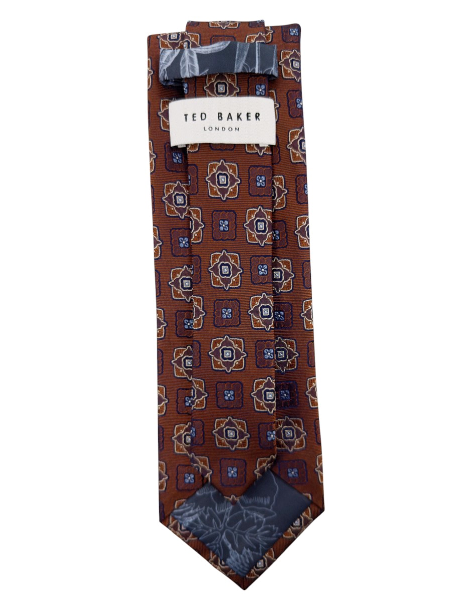 Corbata regular de seda estampado floral para hombre 2