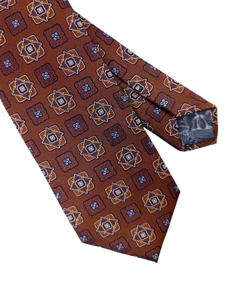 Corbata regular de seda estampado floral para hombre 3