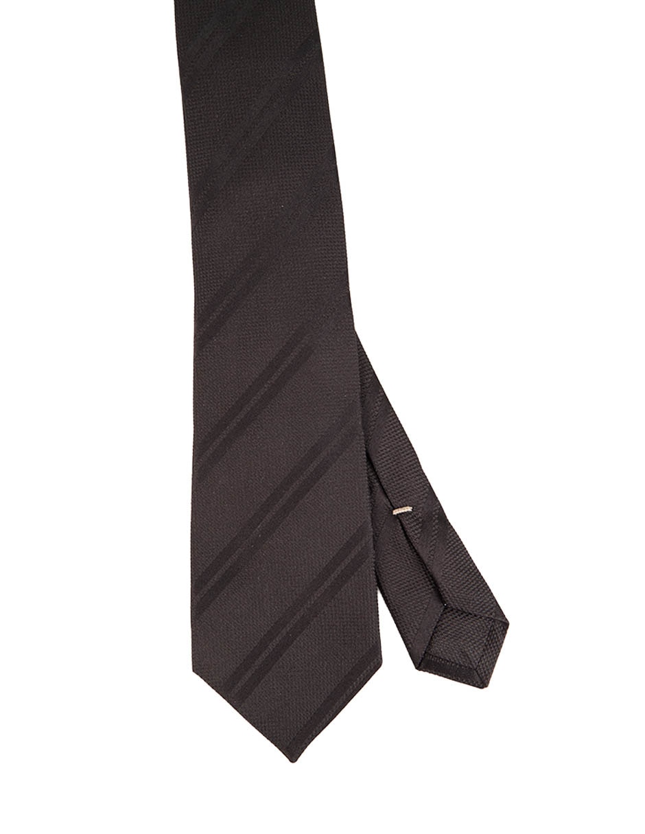Corbata regular de seda estampado a rayas para hombre