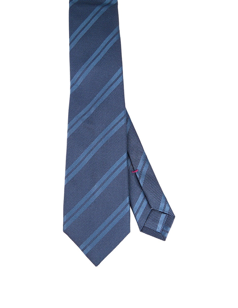 Corbata regular de seda estampado a rayas para hombre