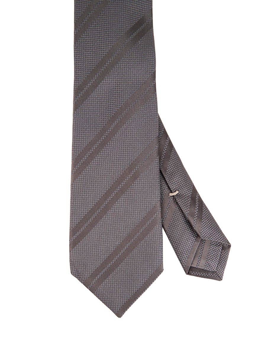 Corbata regular de seda estampado a rayas para hombre