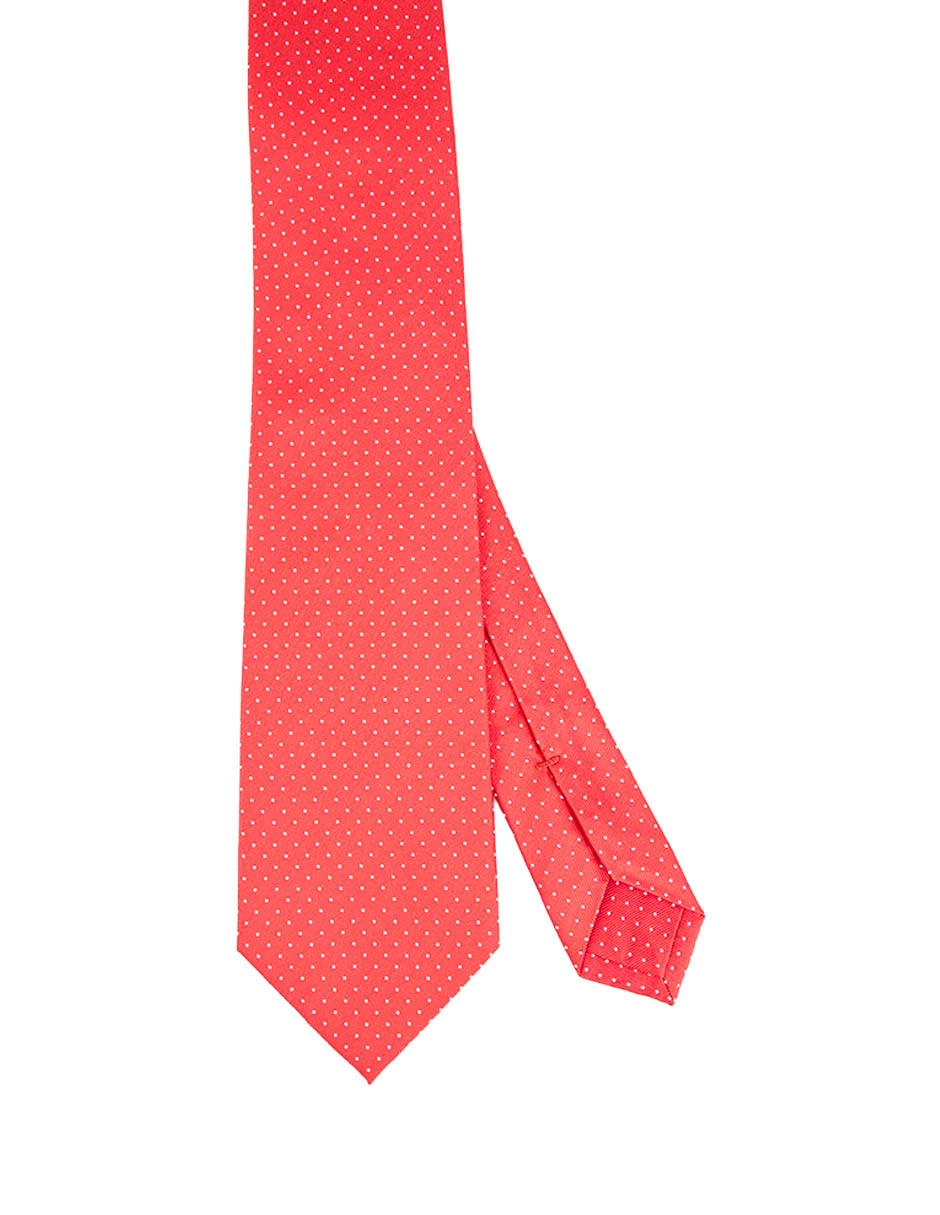 Corbata regular de seda estampado lunares para hombre