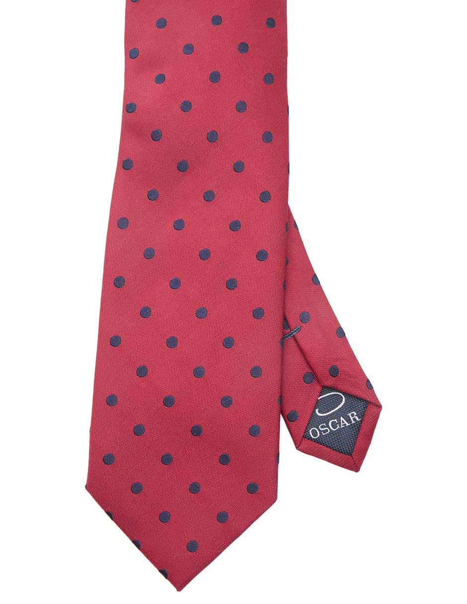 Corbata regular de seda estampado lunares para hombre
