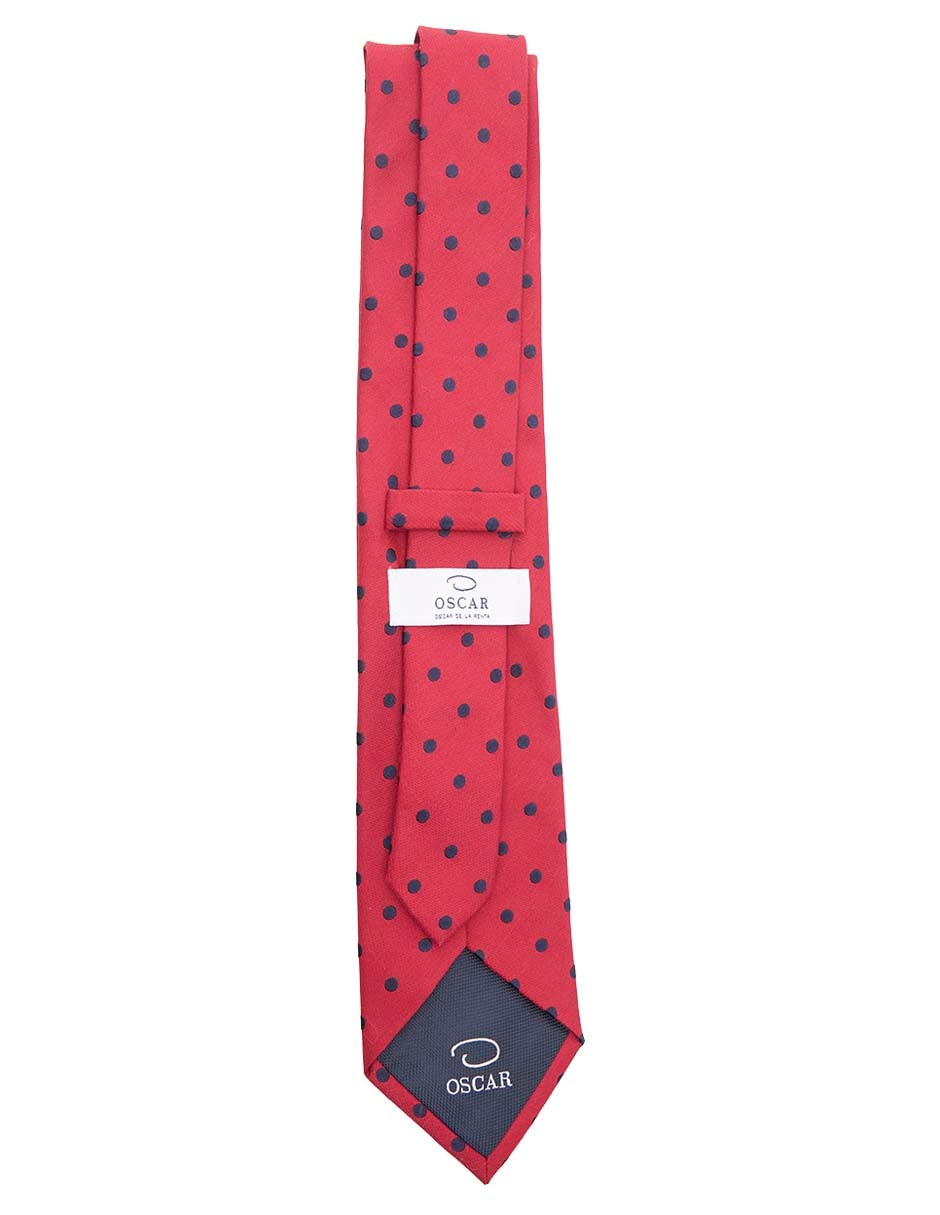 Corbata regular de seda estampado lunares para hombre 2