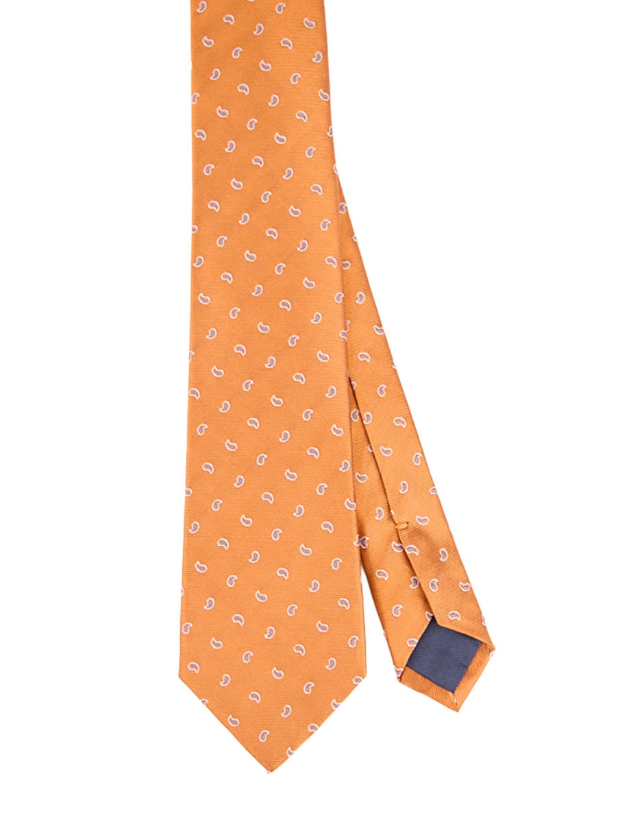 Corbata regular de seda estampado paisley para hombre