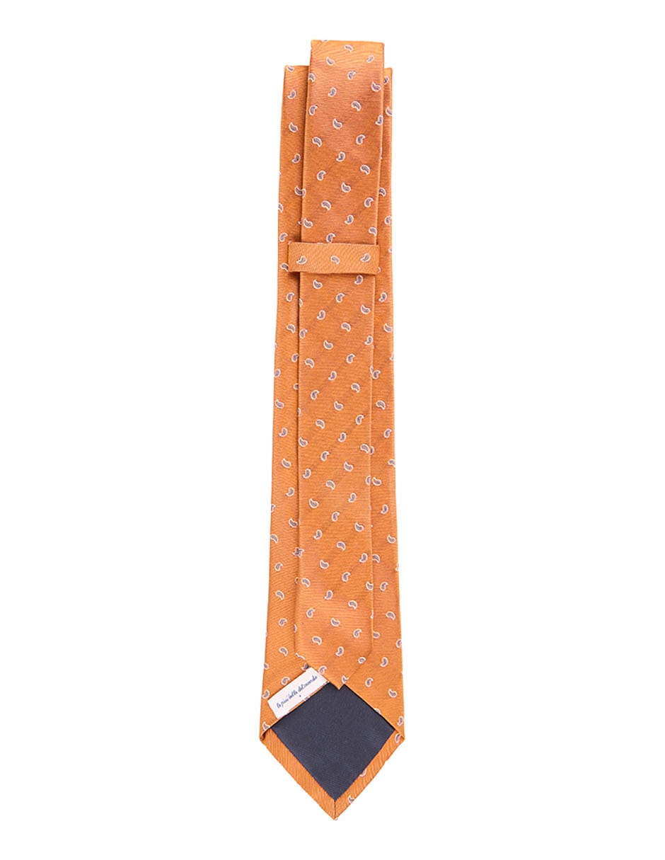 CORBATA SCAPPINO PAISLEY SEDA, NARANJA