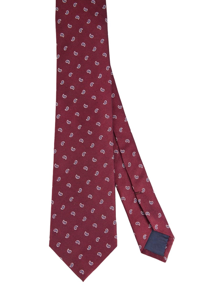 Corbata regular de seda estampado paisley para hombre