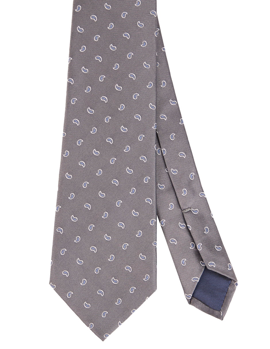 Corbata regular de seda estampado paisley para hombre
