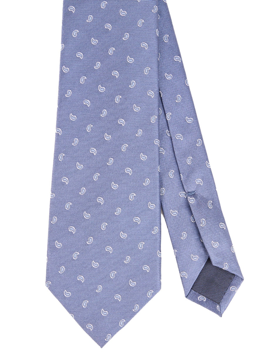 Corbata regular de seda estampado paisley para hombre