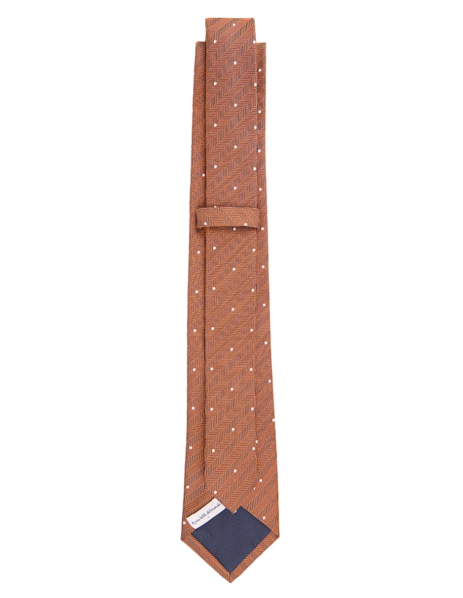 CORBATA SCAPPINO A RAYAS SEDA, NARANJA