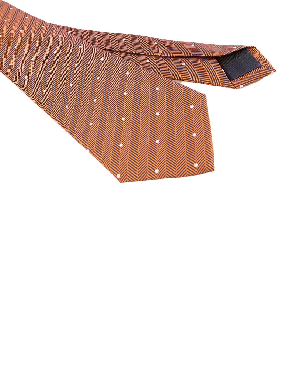 CORBATA SCAPPINO A RAYAS SEDA, NARANJA